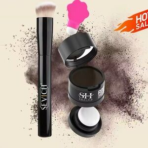 Hair Shadow Powder and Brush Black Root Cover Up Hair Concealer Coverage Instant